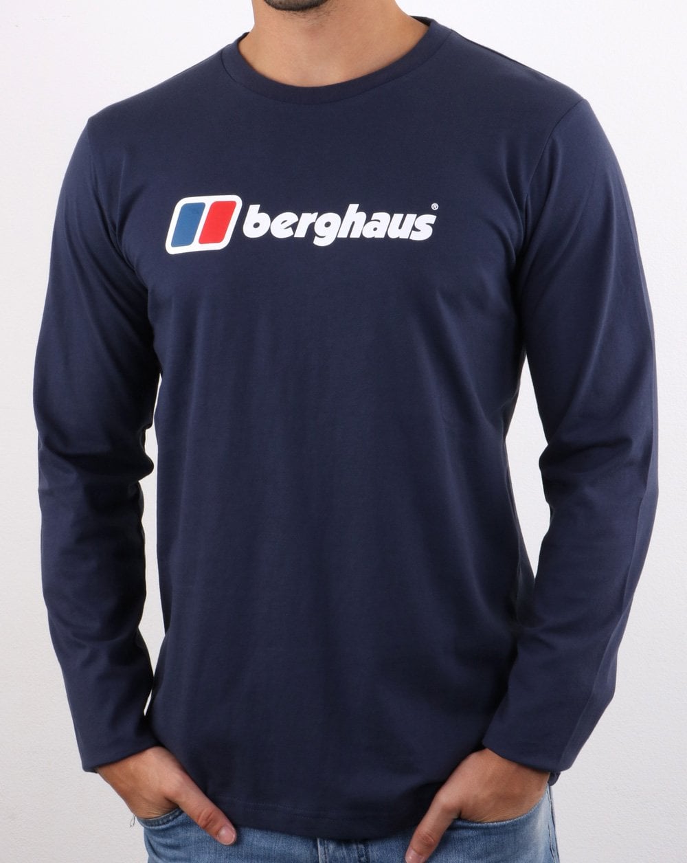 Berghaus Logo Long Sleeved T Shirt Navy