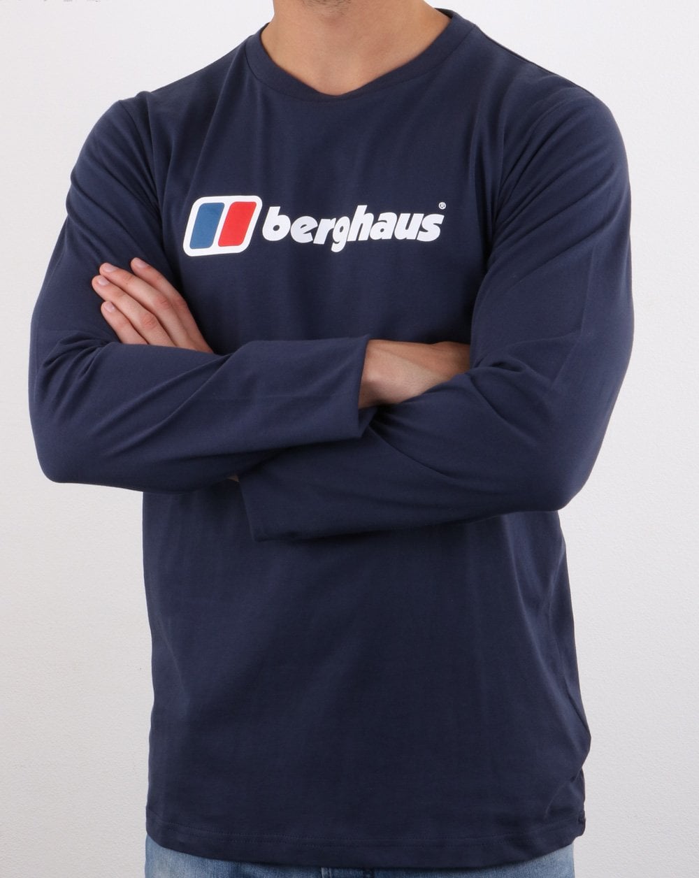 Berghaus Logo Long Sleeved T Shirt Navy
