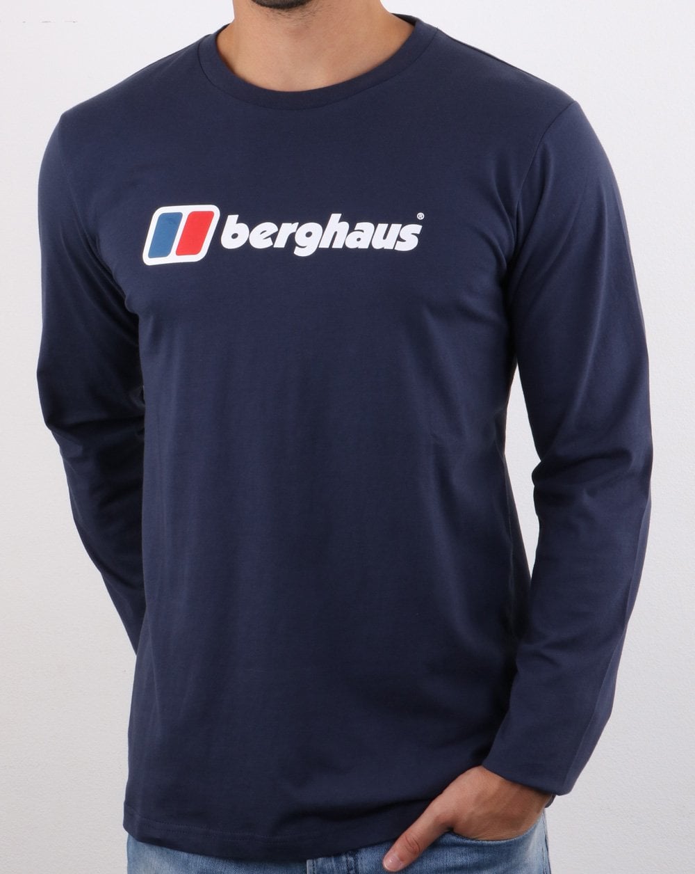 Berghaus Logo Long Sleeved T Shirt Navy
