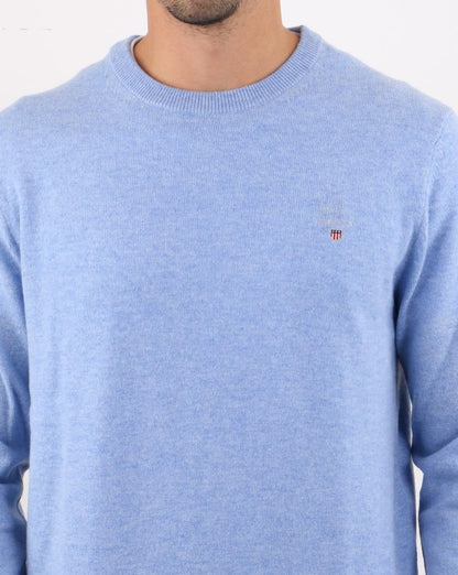 Gant Lambswool Crew Neck Jumper Lake Blue