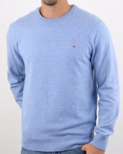 Gant Lambswool Crew Neck Jumper Lake Blue