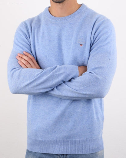 Gant Lambswool Crew Neck Jumper Lake Blue