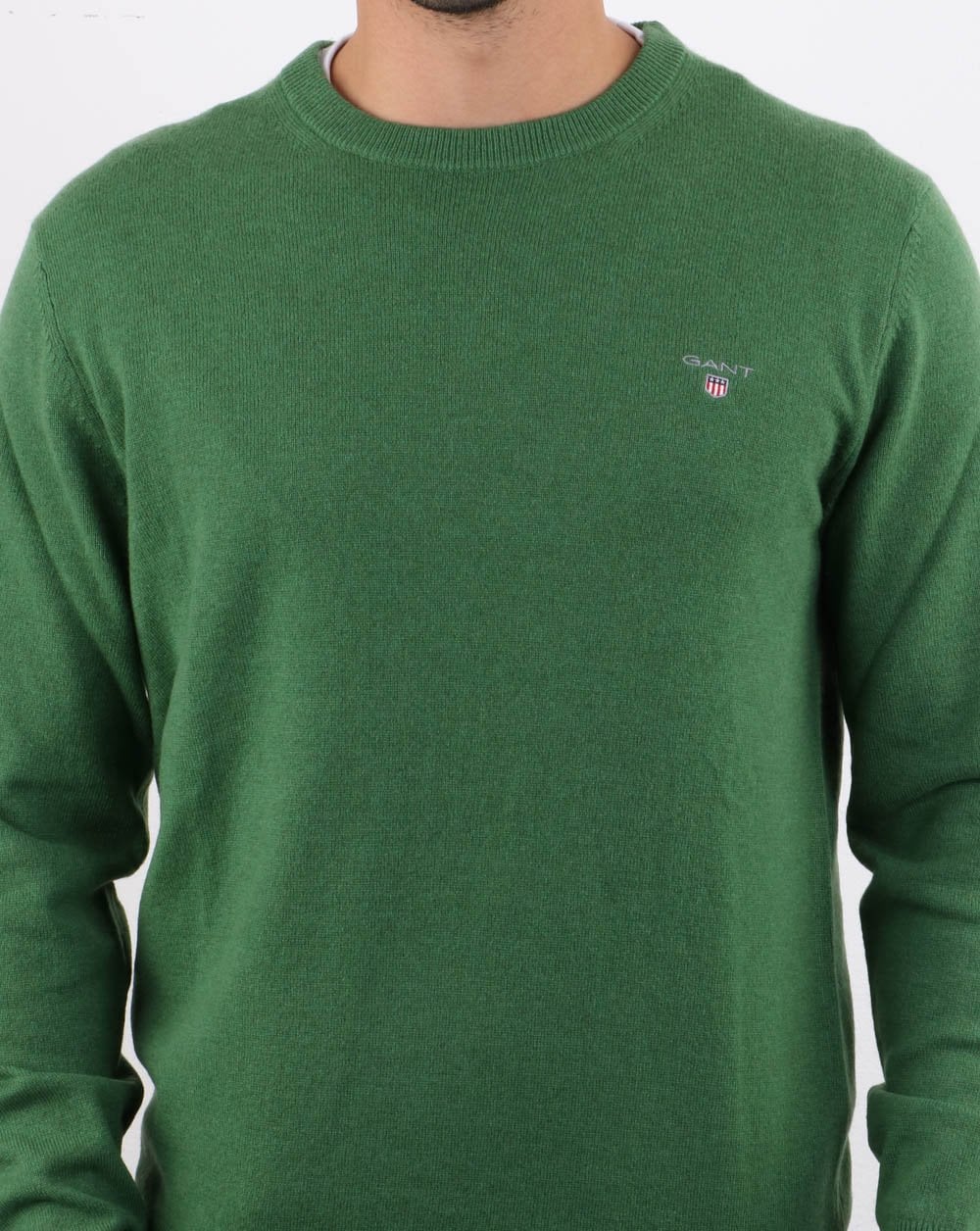 Gant Lambswool Crew Neck Jumper Green