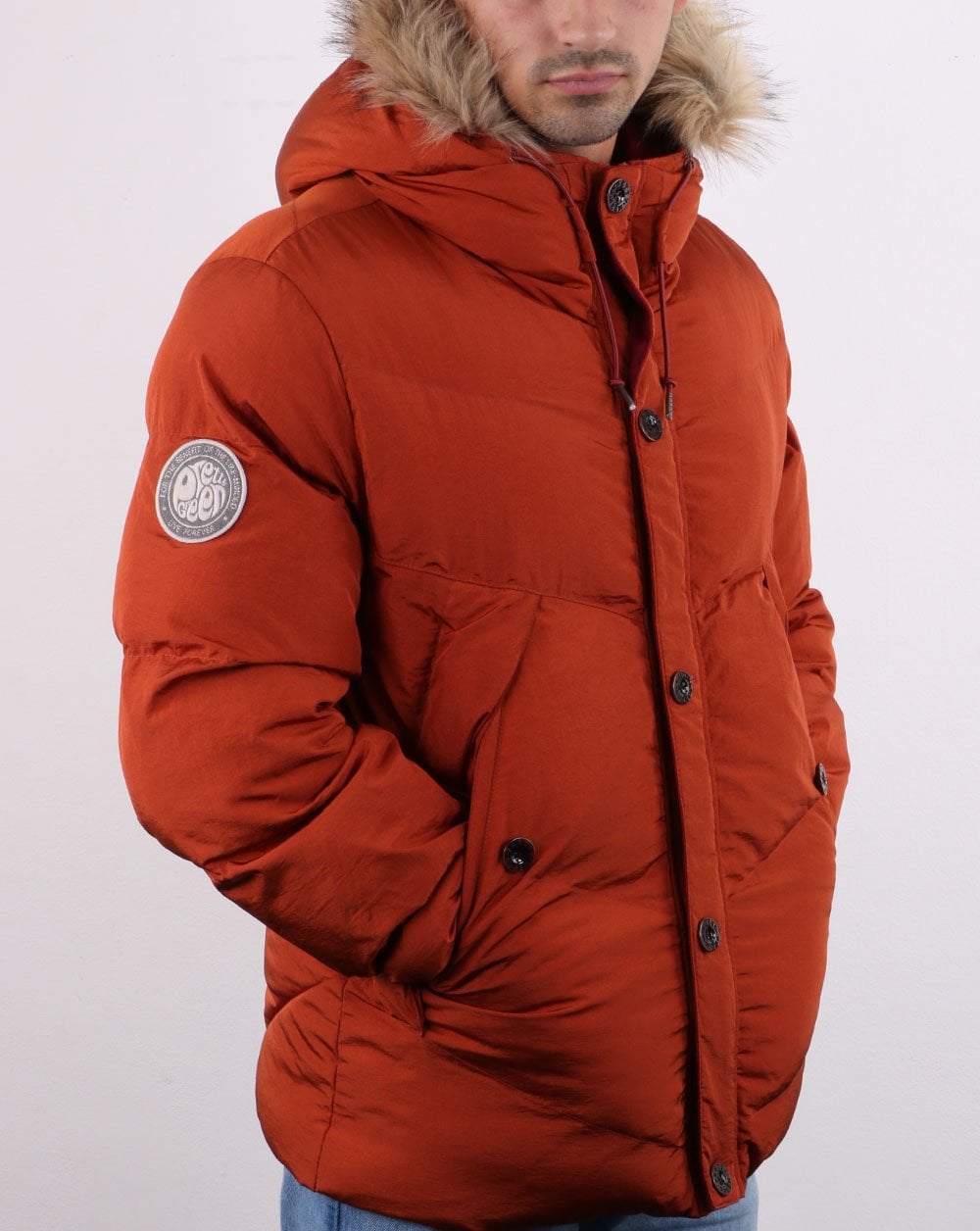 Pretty Green Bowman Padded Jacket Orange