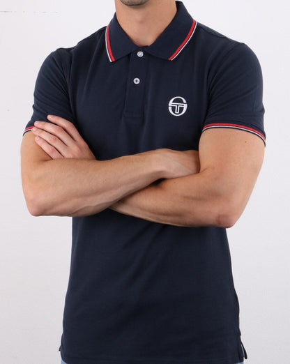 Sergio Tacchini Tipped Polo Shirt Navy/white