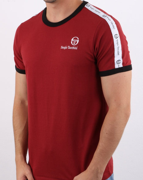Sergio Tacchini Dalhoa T Shirt Merlot/white