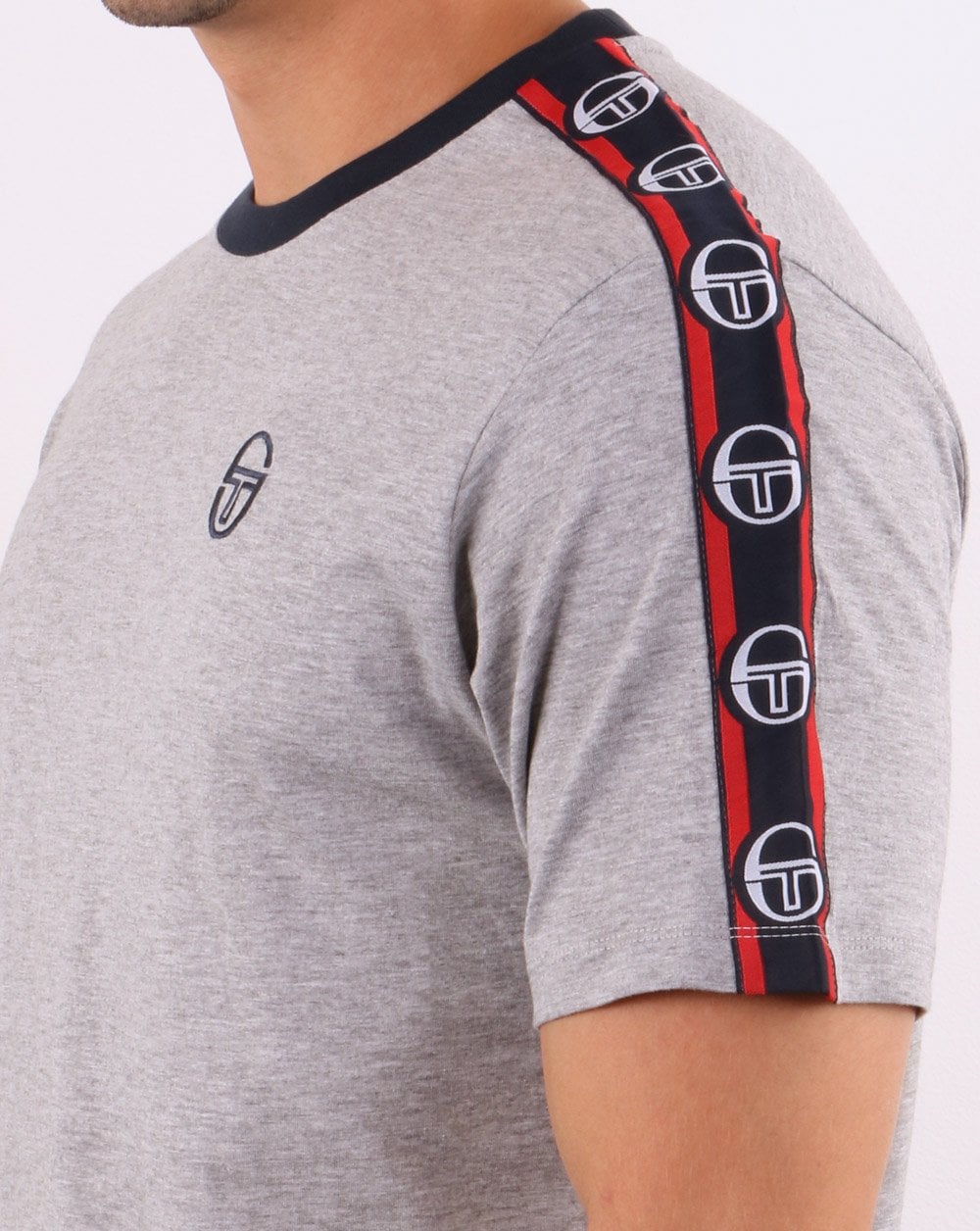 Sergio Tacchini Dahoma T Shirt Grey Melange/Navy