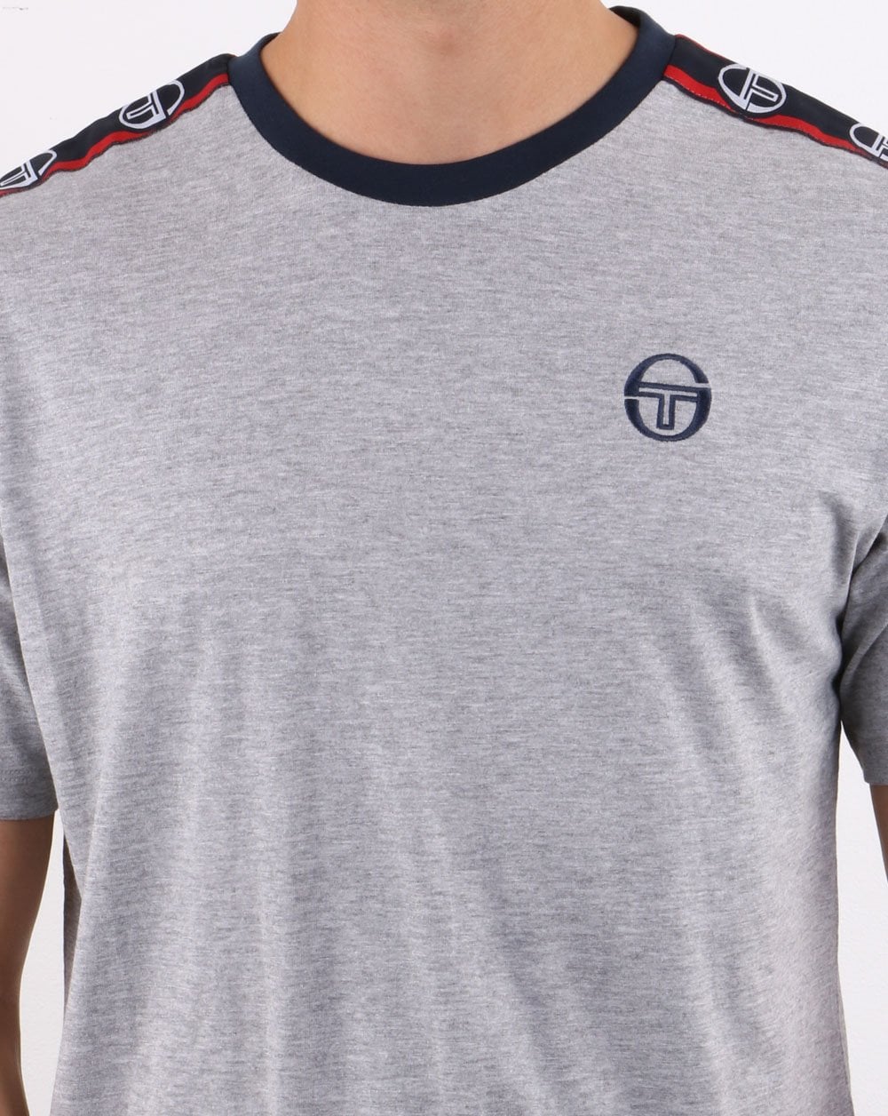 Sergio Tacchini Dahoma T Shirt Grey Melange/Navy