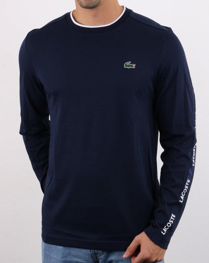 Lacoste Taping Long Sleeve T-shirt Navy/White