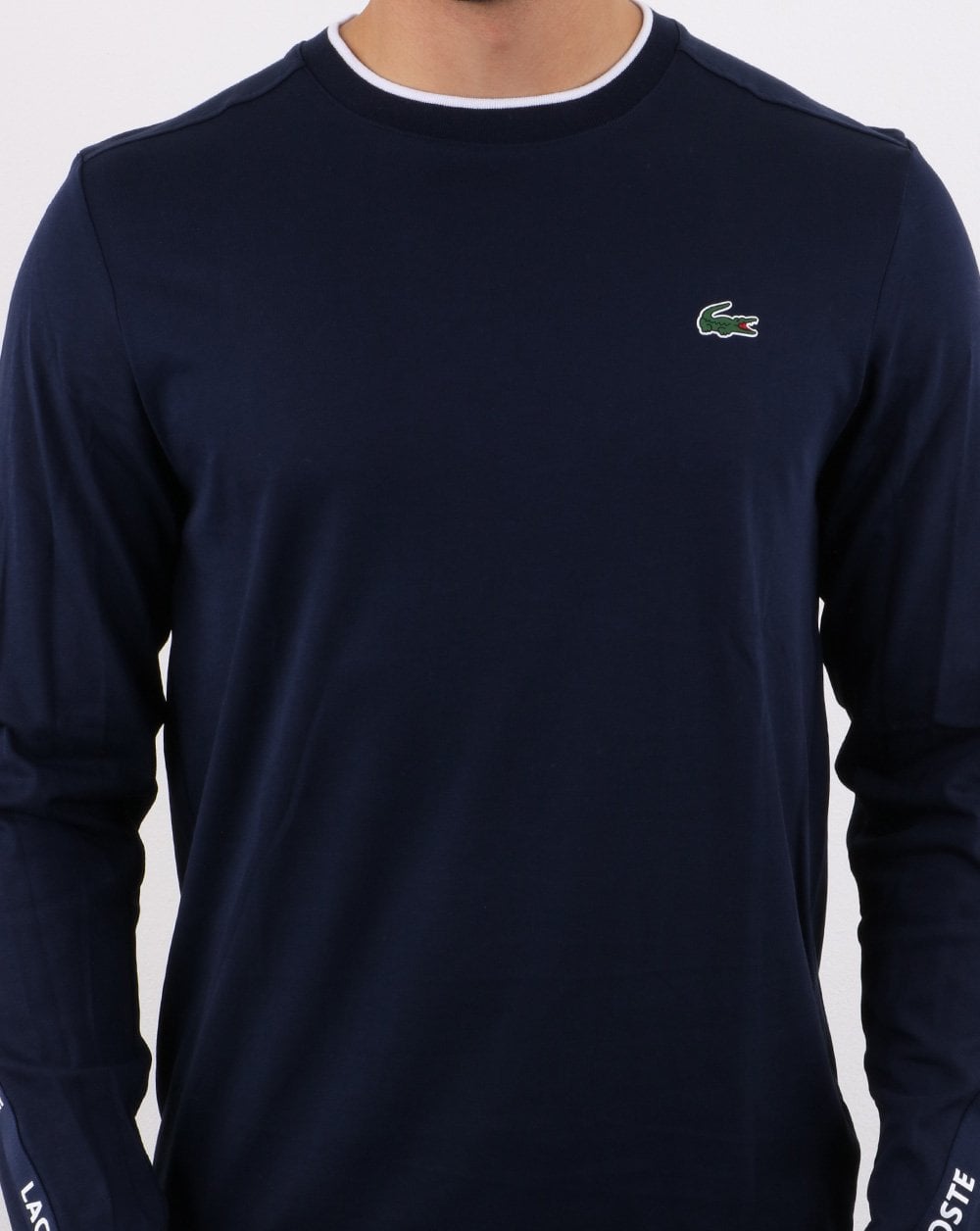Lacoste Taping Long Sleeve T-shirt Navy/White