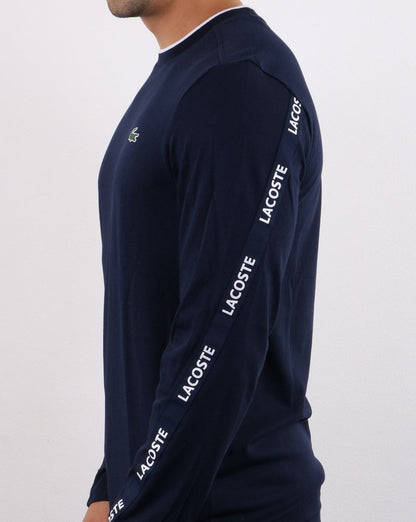 Lacoste Taping Long Sleeve T-shirt Navy/White
