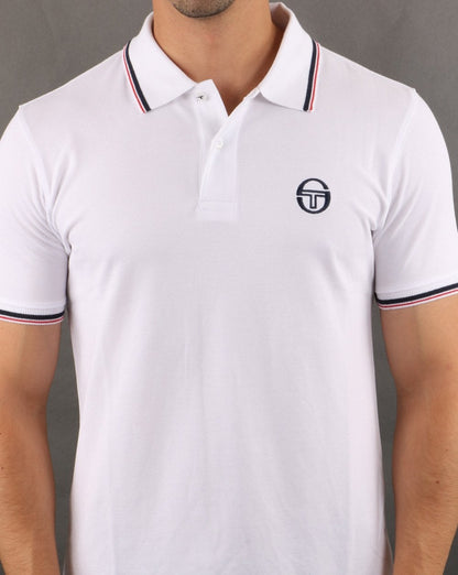 Sergio Tacchini Tipped Polo Shirt White/Navy