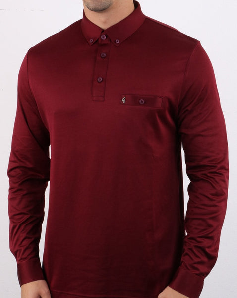 Gabicci Vintage Britman Polo Shirt Cabernet