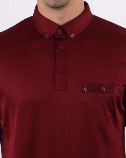 Gabicci Vintage Britman Polo Shirt Cabernet