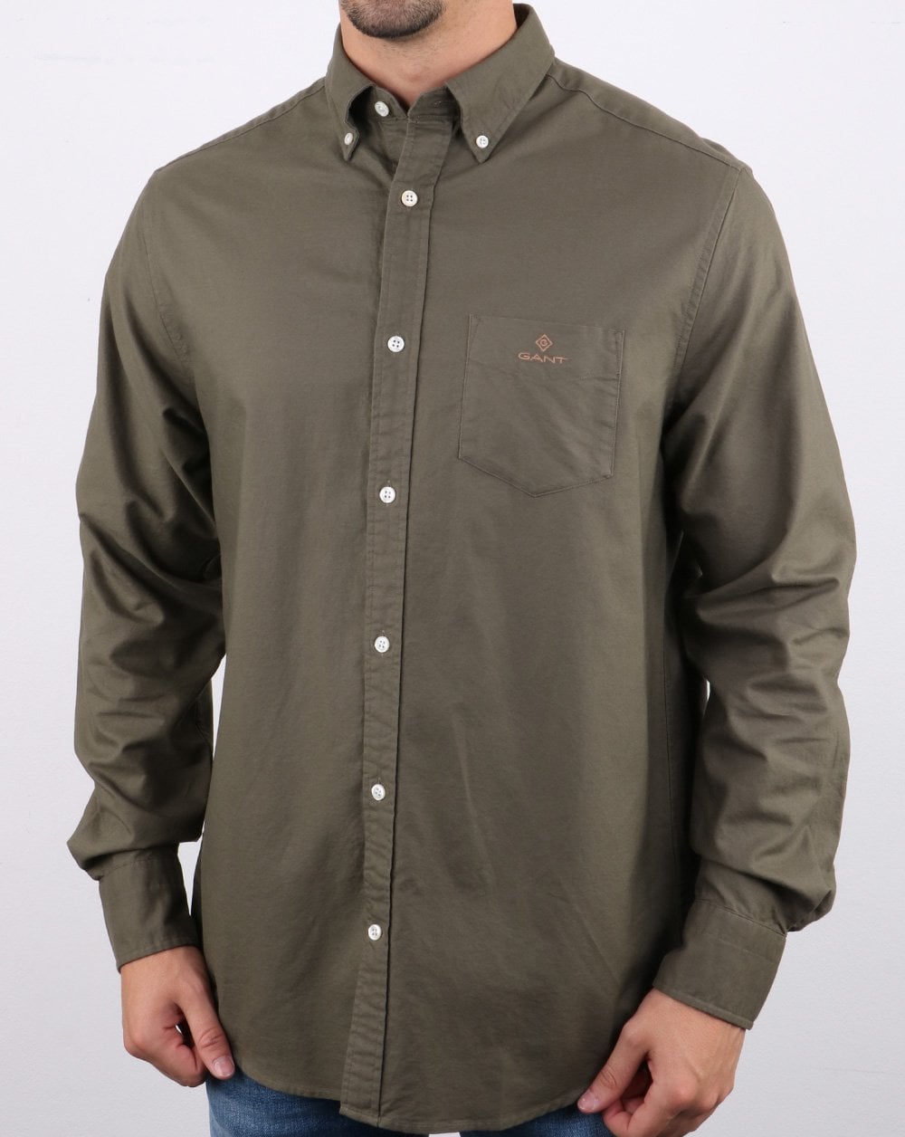 Gant Beefy Oxford Shirt Green