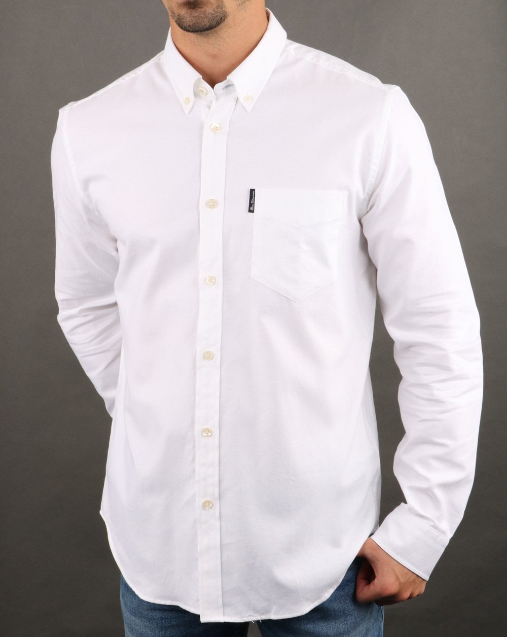 Ben Sherman Ls Oxford Shirt White