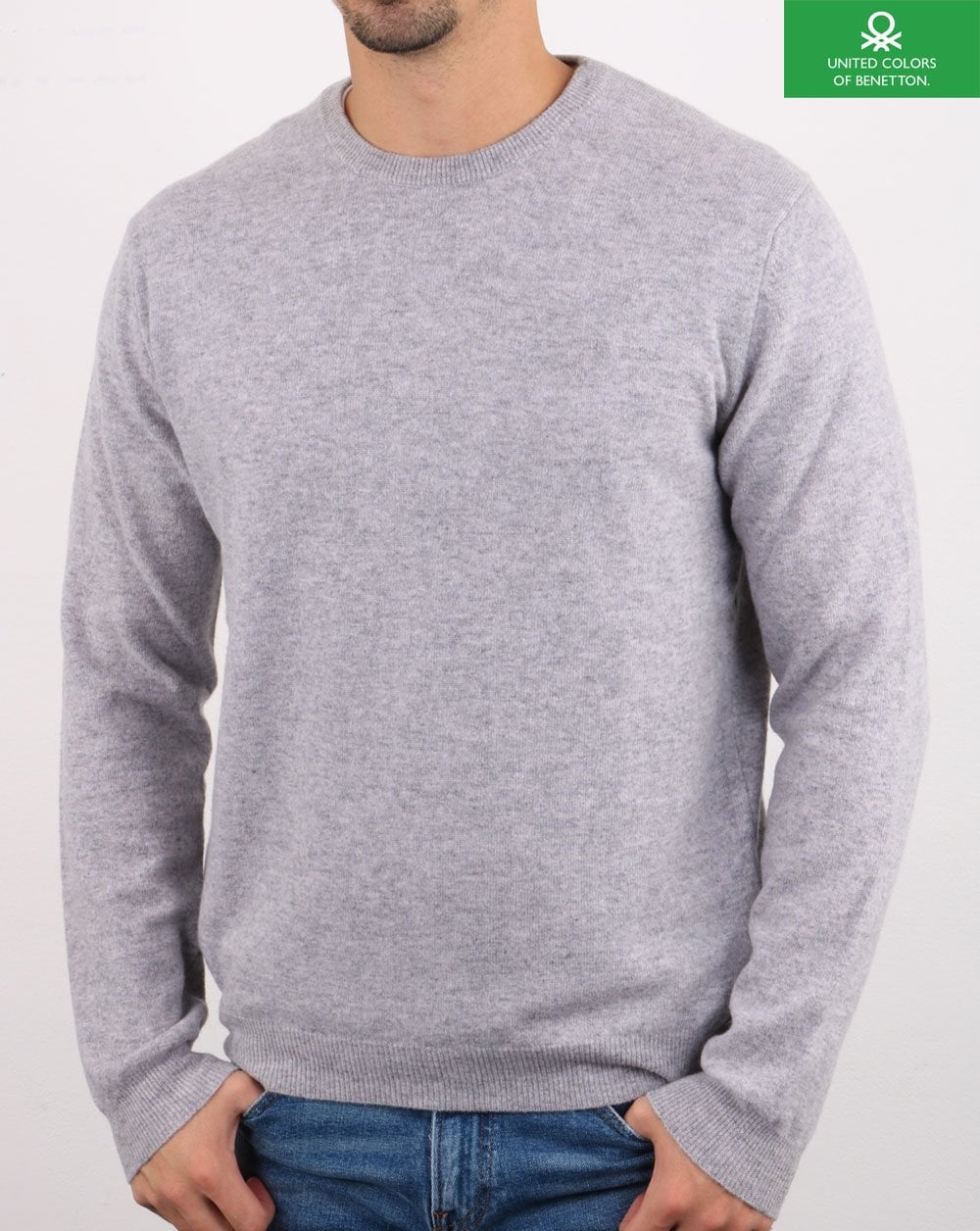 Benetton Merino Wool Jumper Grey