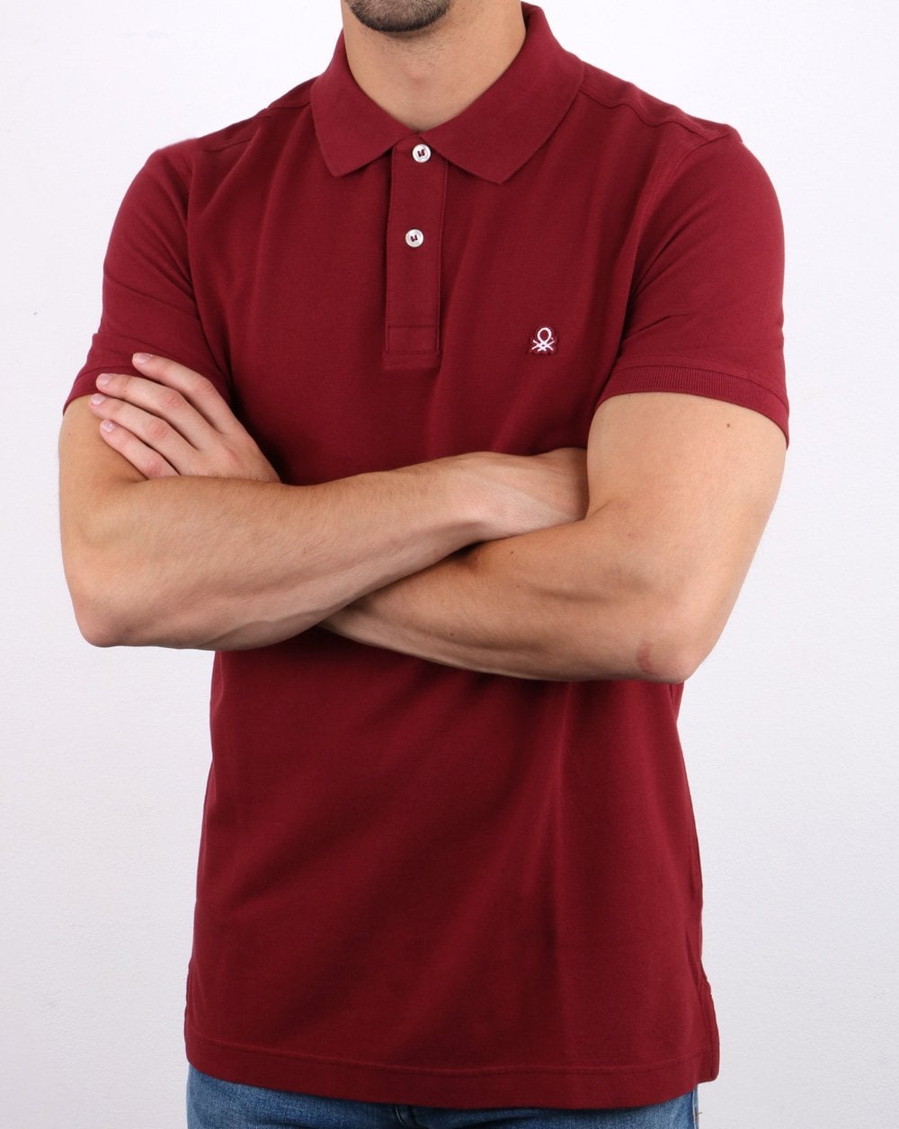 Benetton Polo Shirt Burgundy