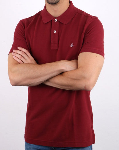 Benetton Polo Shirt Burgundy