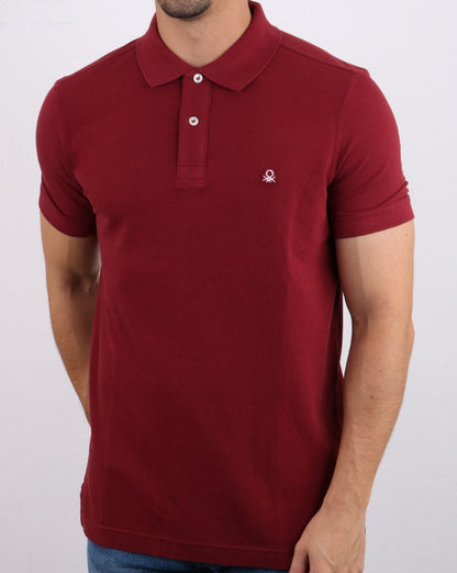 Benetton Polo Shirt Burgundy