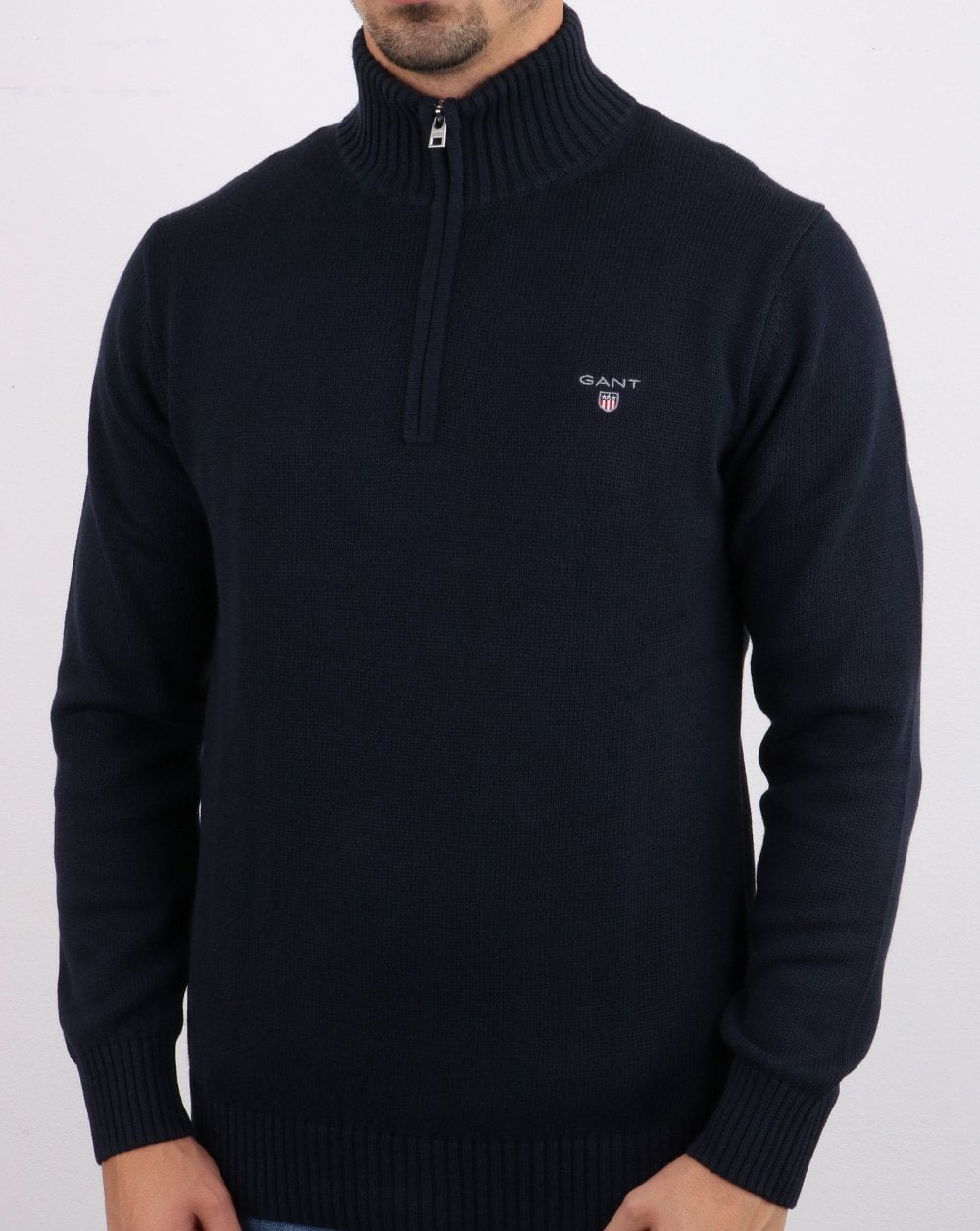 Gant Cotton Half Zip Navy
