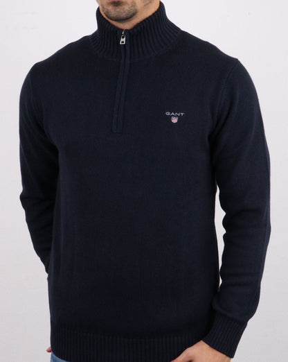 Gant Cotton Half Zip Navy