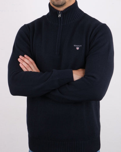 Gant Cotton Half Zip Navy