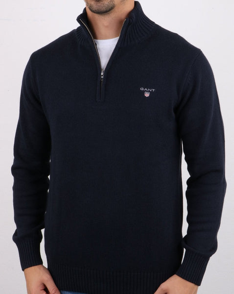 Gant Cotton Half Zip Navy