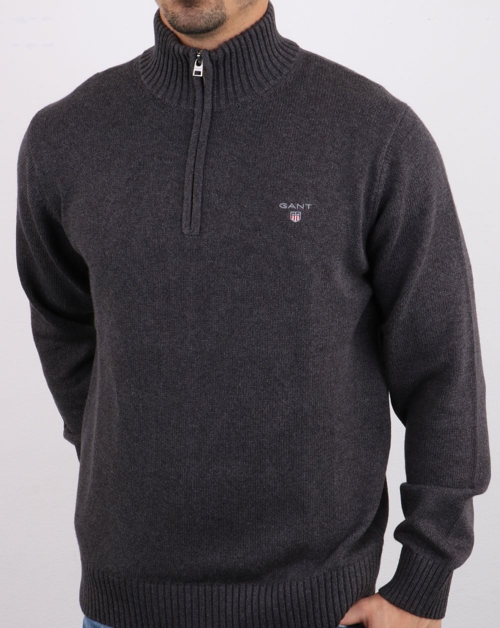 Gant Cotton Half Zip Grey