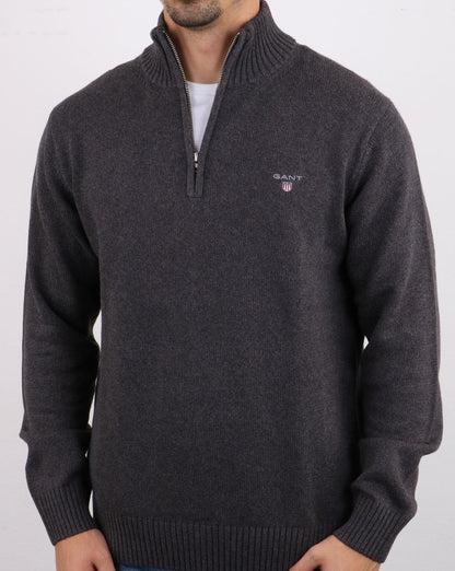 Gant Cotton Half Zip Grey