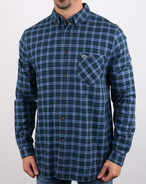 Lacoste Check Shirt in Navy and Blue