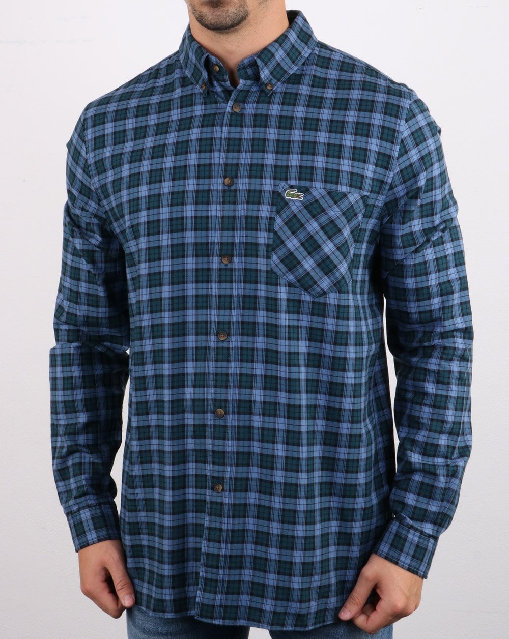 Lacoste Check Shirt in Navy and Blue