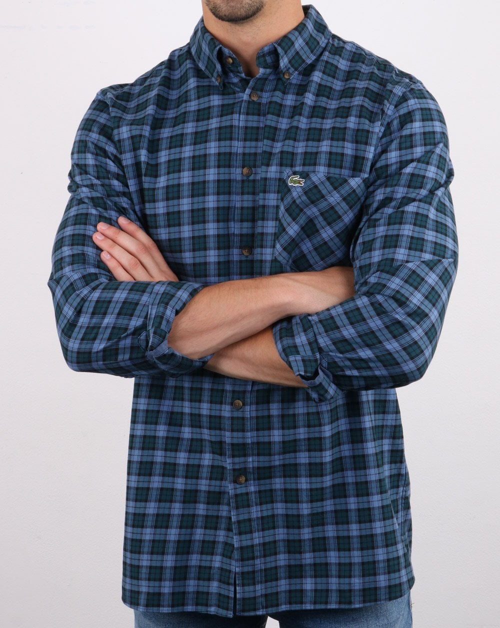 Lacoste Check Shirt in Navy and Blue