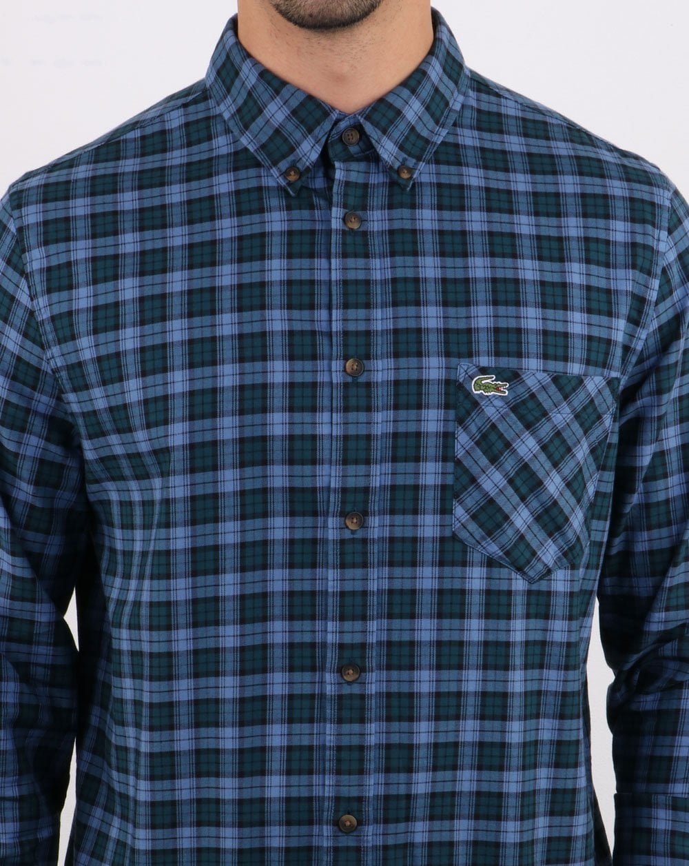 Lacoste Check Shirt in Navy and Blue