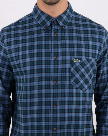 Lacoste Check Shirt in Navy and Blue