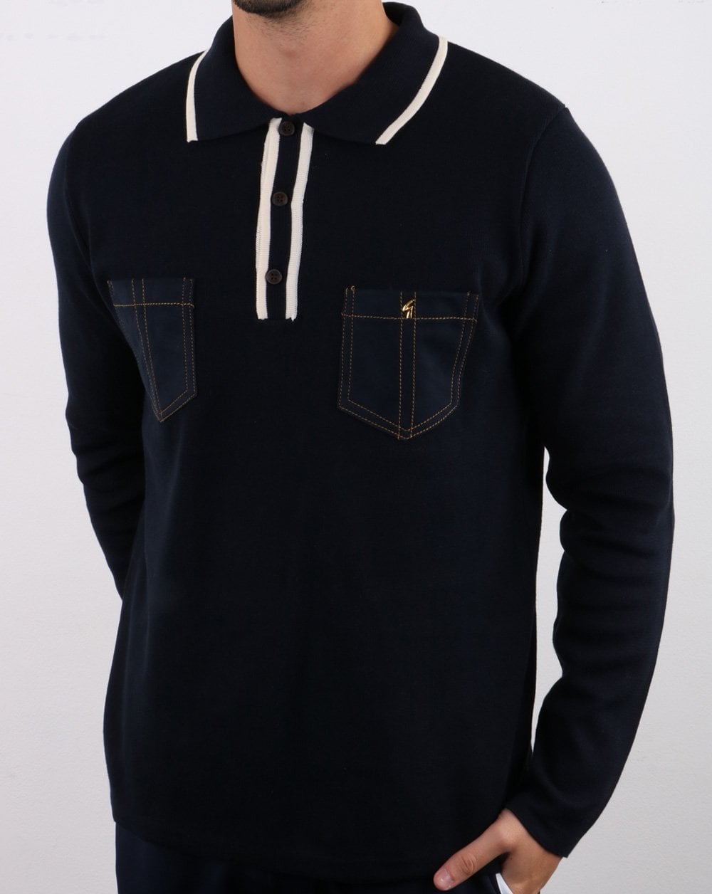 Gabicci Vintage Hatchet Polo Shirt Navy