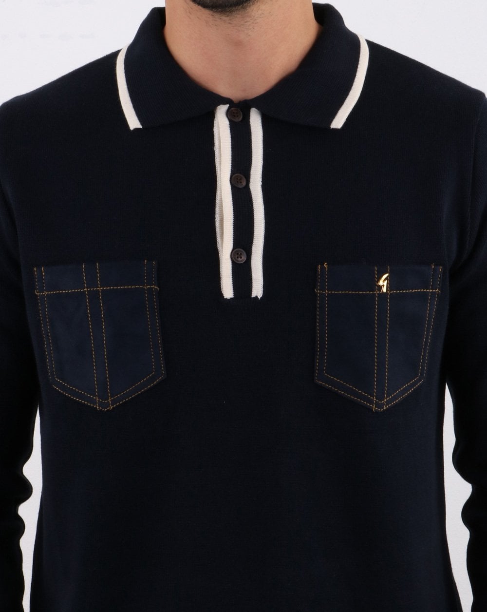 Gabicci Vintage Hatchet Polo Shirt Navy
