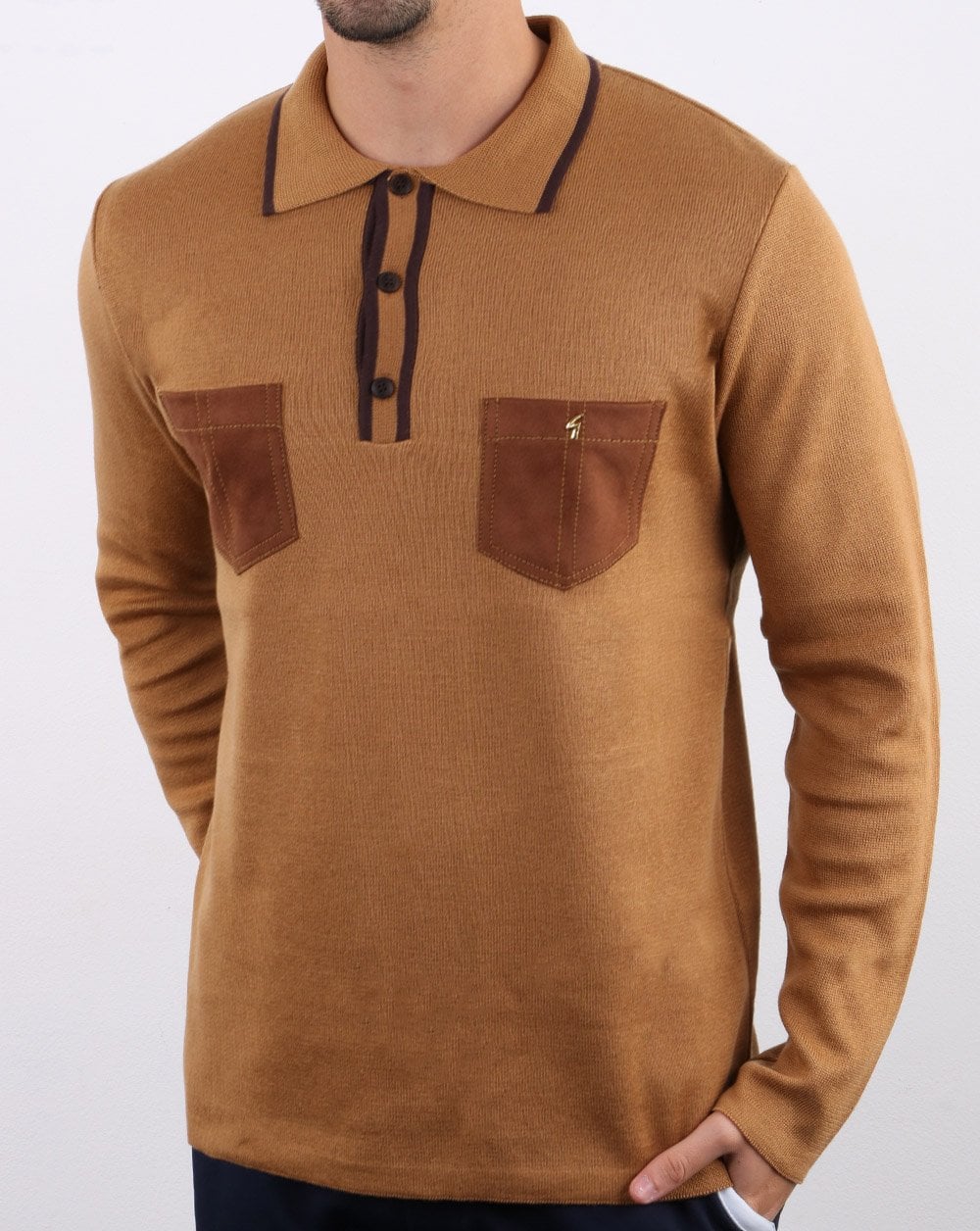 Gabicci Vintage Hatchet Polo Shirt Toffee