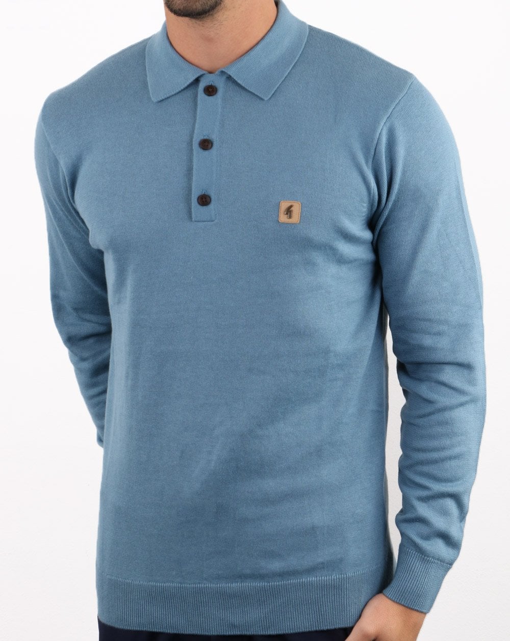 Gabicci Vintage Francesco Knitted Polo Shirt Cadet
