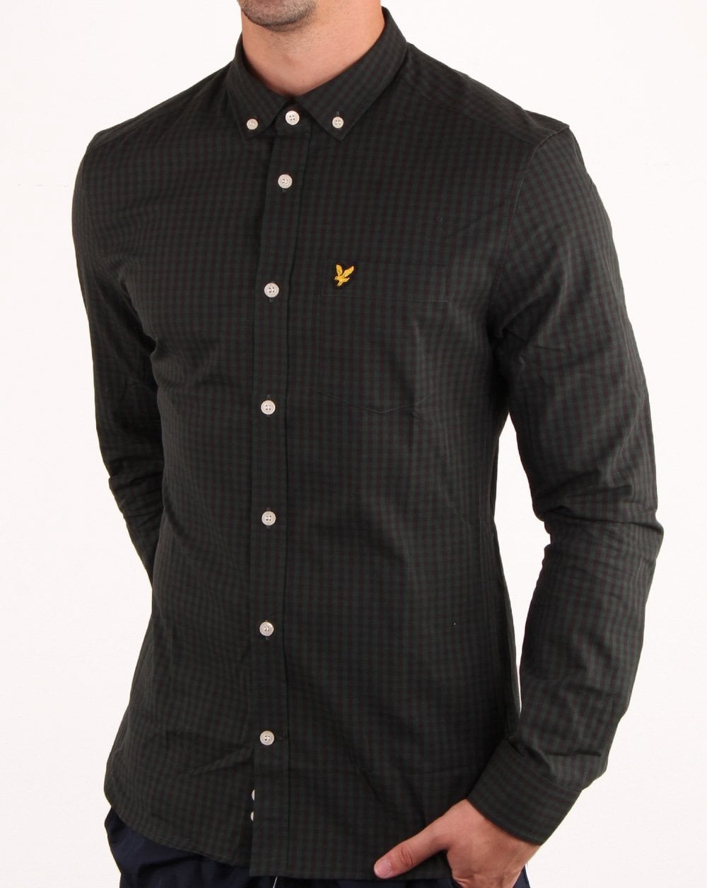 Lyle And Scott Gingham Check Shirt Black/Green