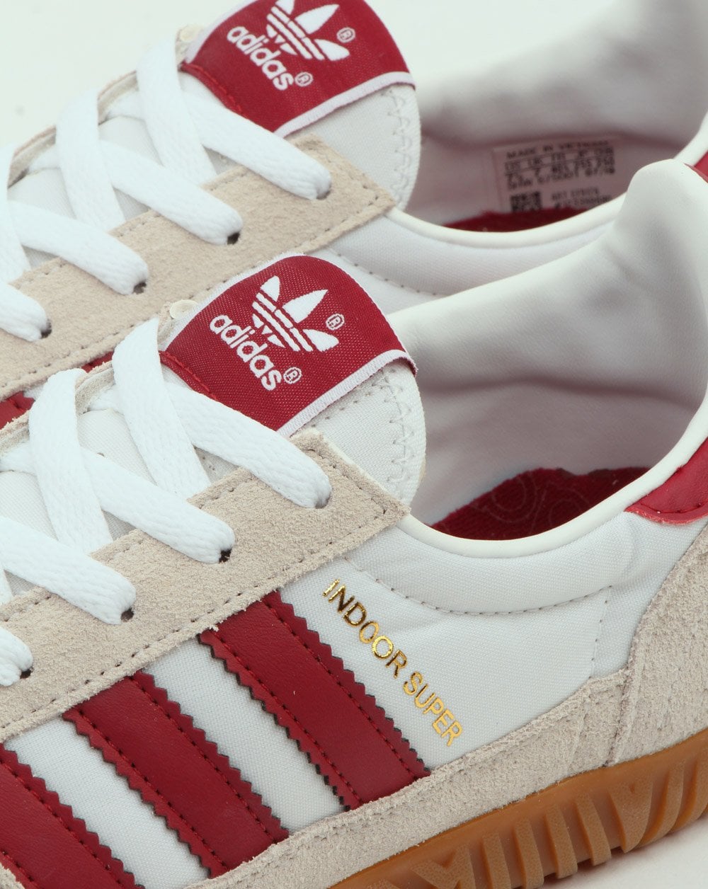 Adidas Indoor Super Trainers White/Burgundy