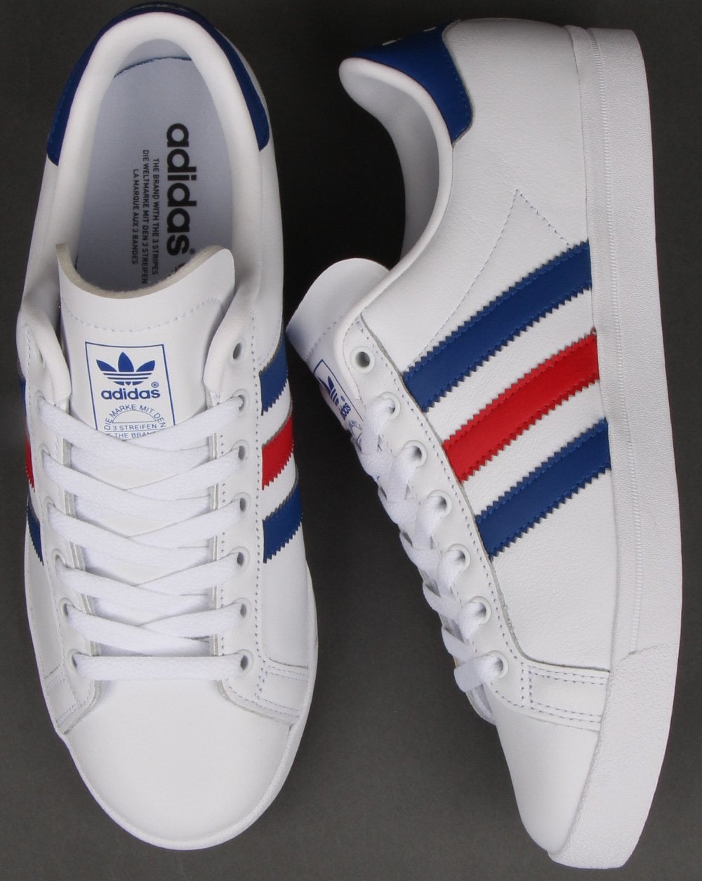 Adidas Coast Star Trainers White/Royal/Red