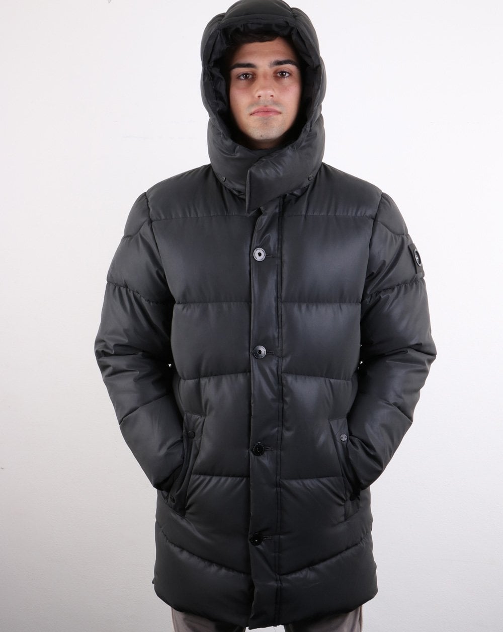 Marshall Artist Bubble Hooded Coat Black