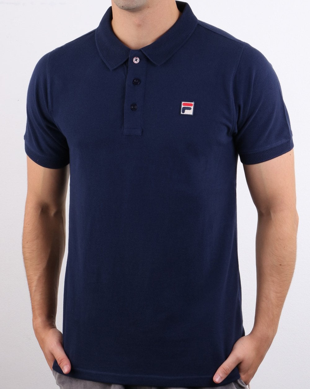 Fila Vintage F Logo Polo Shirt Navy