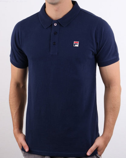 Fila Vintage F Logo Polo Shirt Navy