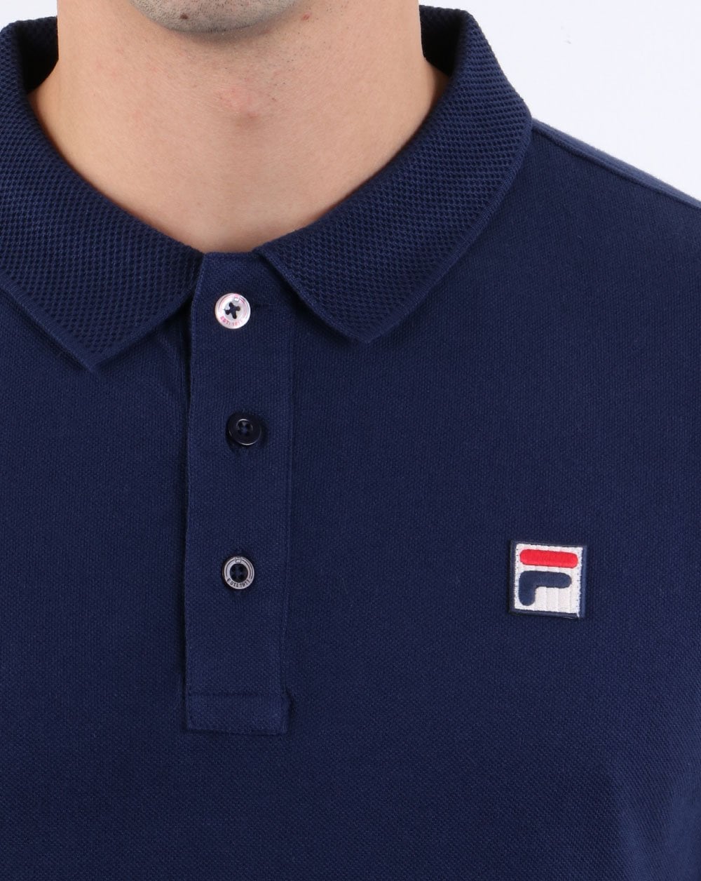 Fila Vintage F Logo Polo Shirt Navy