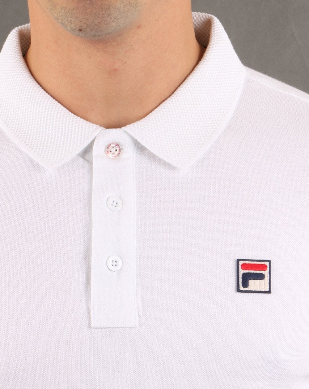 Fila Vintage F Logo Polo Shirt White