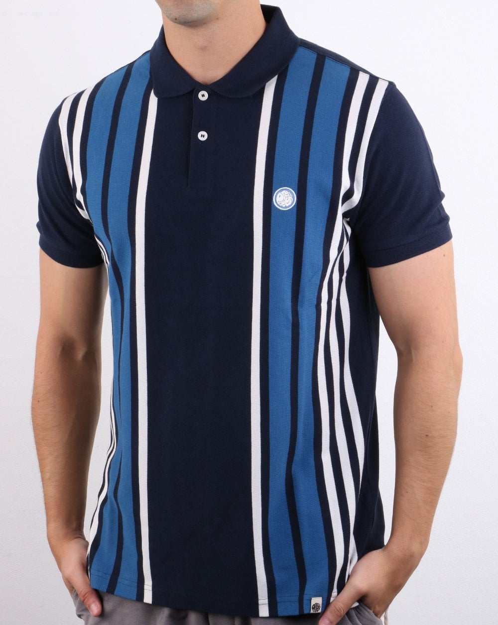 Pretty Green Contrast Panel Polo Shirt Navy