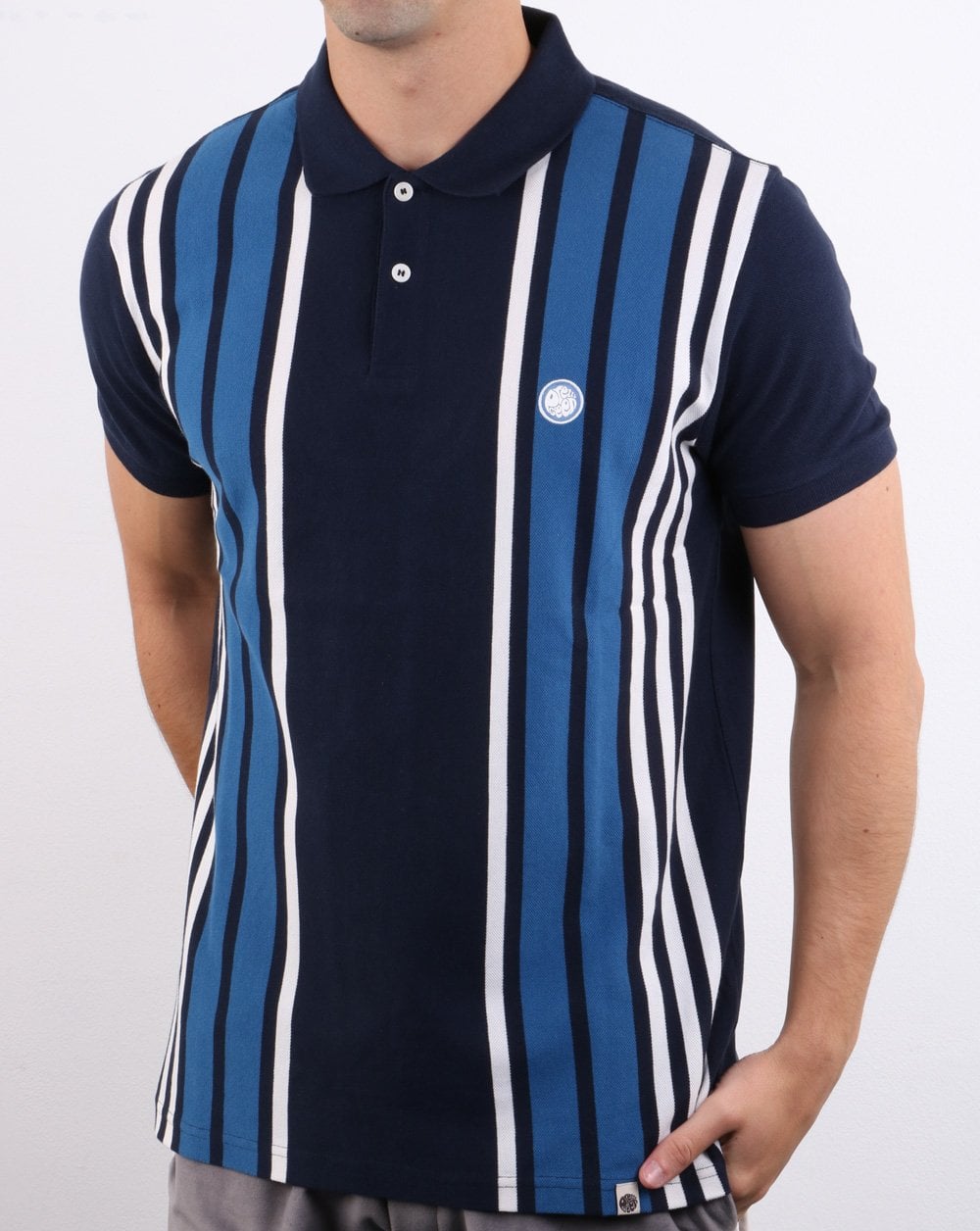 Pretty Green Contrast Panel Polo Shirt Navy