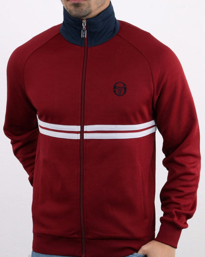 Sergio Tacchini Dallas Track Top Burgundy Red/Navy